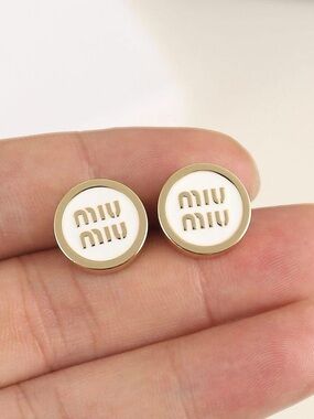 White stud statement earring studs great size